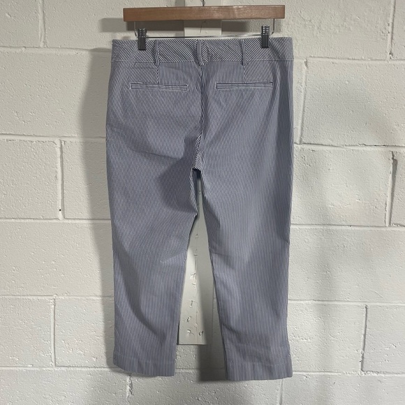 7th Avenue Design Studio New York & Company Blue Seersucker Capris Pants Sz 6 - Picture 4 of 4